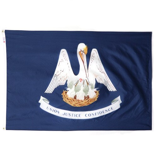 Louisiana state flag with pelican