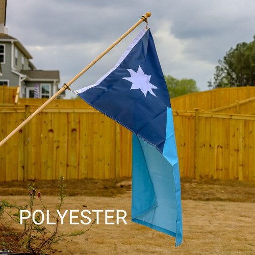 MN Poly flag with white star design
