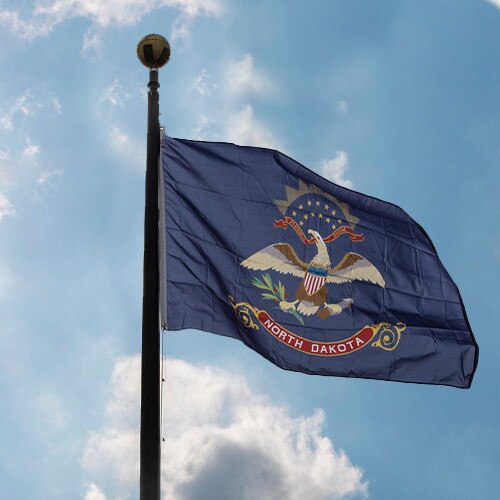 ND Flag display on a flagpole