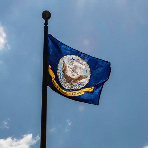 Navy Outdoor flag on a Flagpole