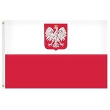 Poland flag with eagle emblem
