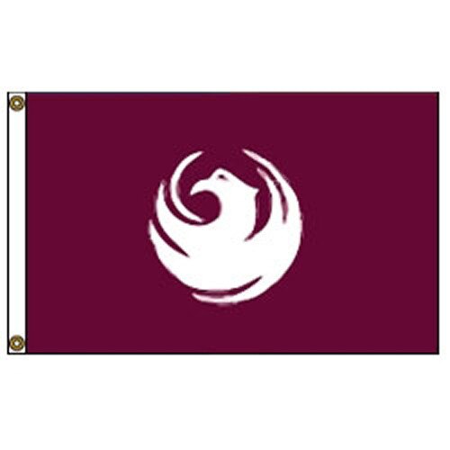 phoenix symbol on maroon flag