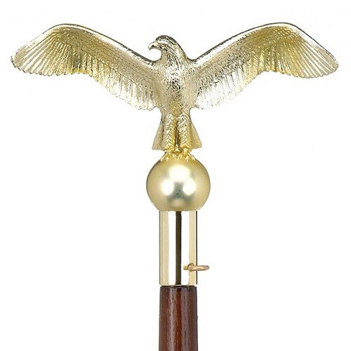 gold eagle topper on walking stick
