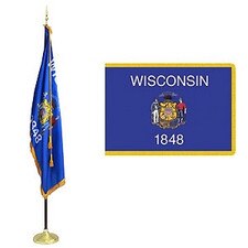 Wisconsin state flag and banner