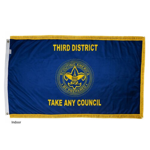 Scouting America District Fringed Custom Flag