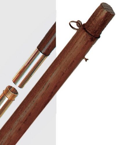 wooden pole with metal tip