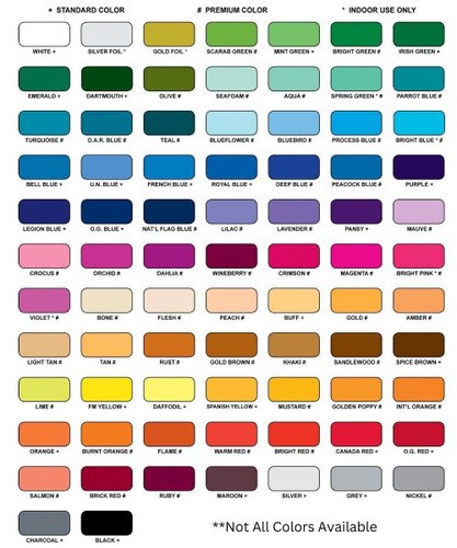 Solid Color Swatch Chart