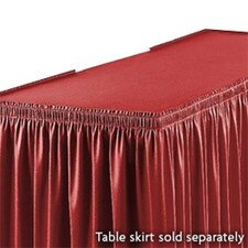 Red table with no skirt attached