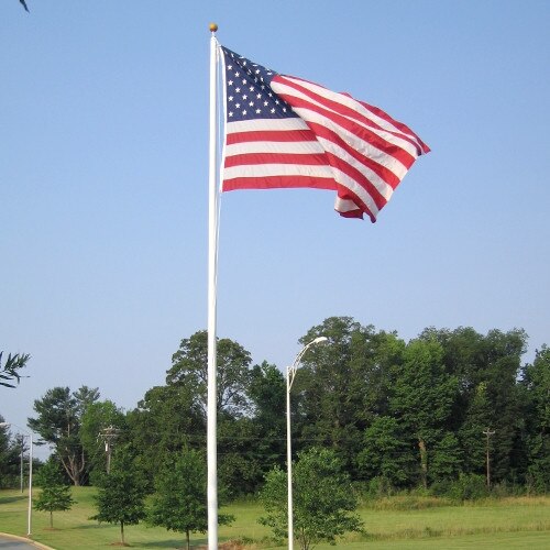 American flag waving in breeze