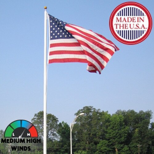 American flag with wind indicator