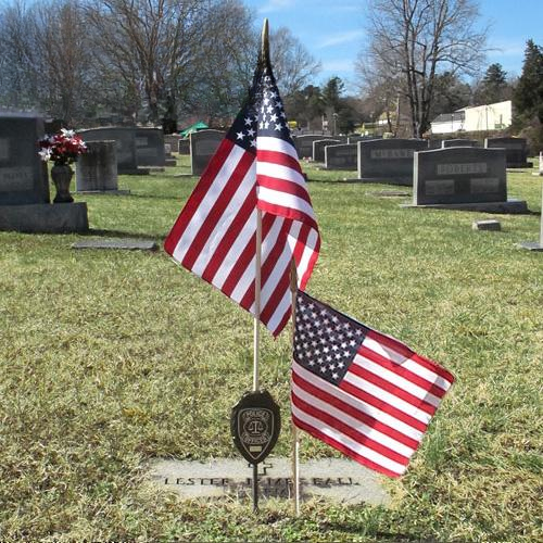 US cemetery flags