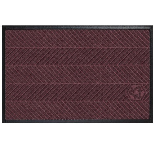 red rubber doormat with pattern