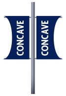 Double concave street banner