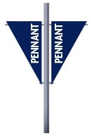 Double pennant street banner