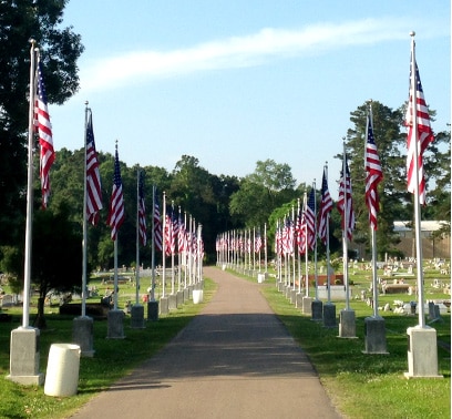 Row of Flagpoles