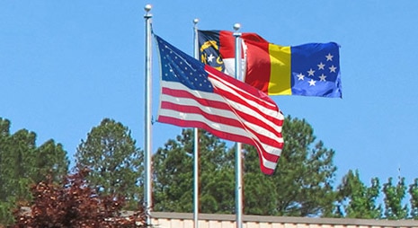 Durham NC and US Flag